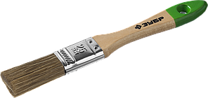 Кисть плоская ЗУБР "ЛАЗУРЬ-МАСТЕР", смешанная щетина, деревянная ручка, 20мм 1