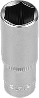 Головка торцовая ЗУБР "Мастер" (1/4"), удлиненная, Cr-V, FLANK, хроматированное покрытие, 6мм 10