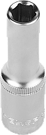 Головка торцовая ЗУБР "Мастер" (1/2"), удлиненная, Cr-V, FLANK, хроматированное покрытие, 8мм 10