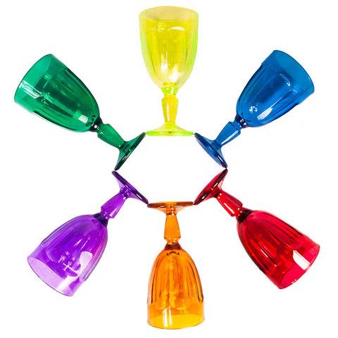 Набор разноцветных винных бокалов из стекла Casablanca Pasabahce [6 шт.] - фото 1 - id-p85656846