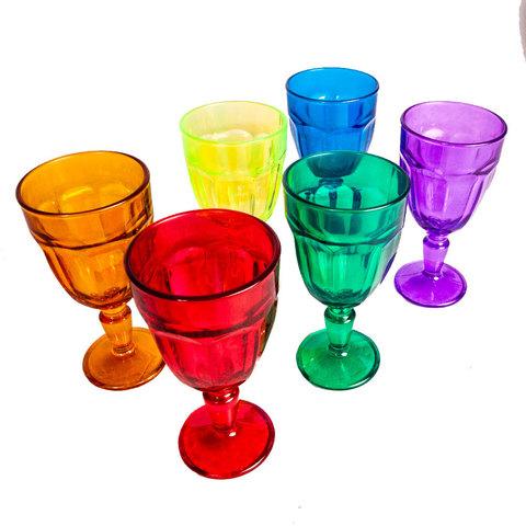Набор разноцветных винных бокалов из стекла Casablanca Pasabahce [6 шт.] - фото 2 - id-p85656846