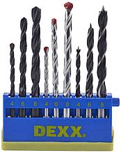 Набор DEXX по металлу d 4-6-8мм, по дереву d 4-6-8мм, по кирпичу d 4-6-8мм, сверла комбинированные
