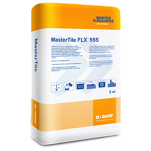 Водостойкая эластичная затирка для швов MasterTile FLX 555 white 20 кг