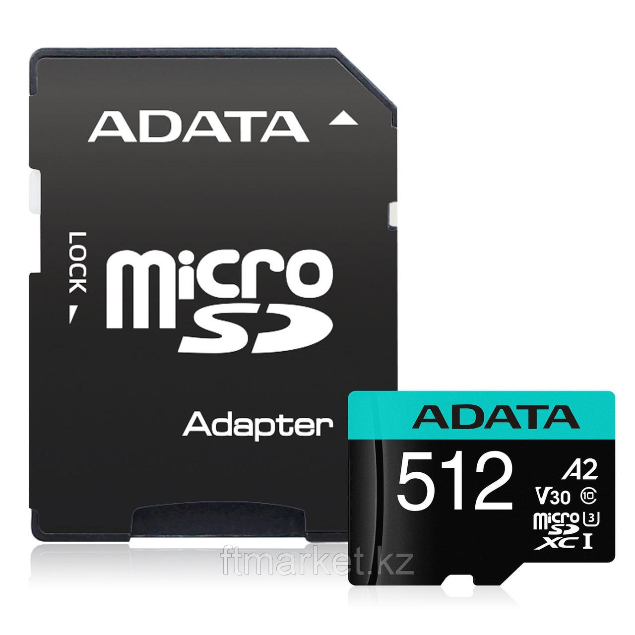 Карта памяти MicroSD 64GB UHS-I U3 V30S A2 ADATA AUSDX64GUI3V30SA2-RA1