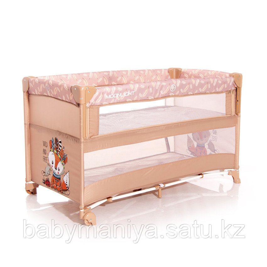 Детский манеж Lorelli Baby Cot UP and DOWN Бежевый / Beige Foxy 2042