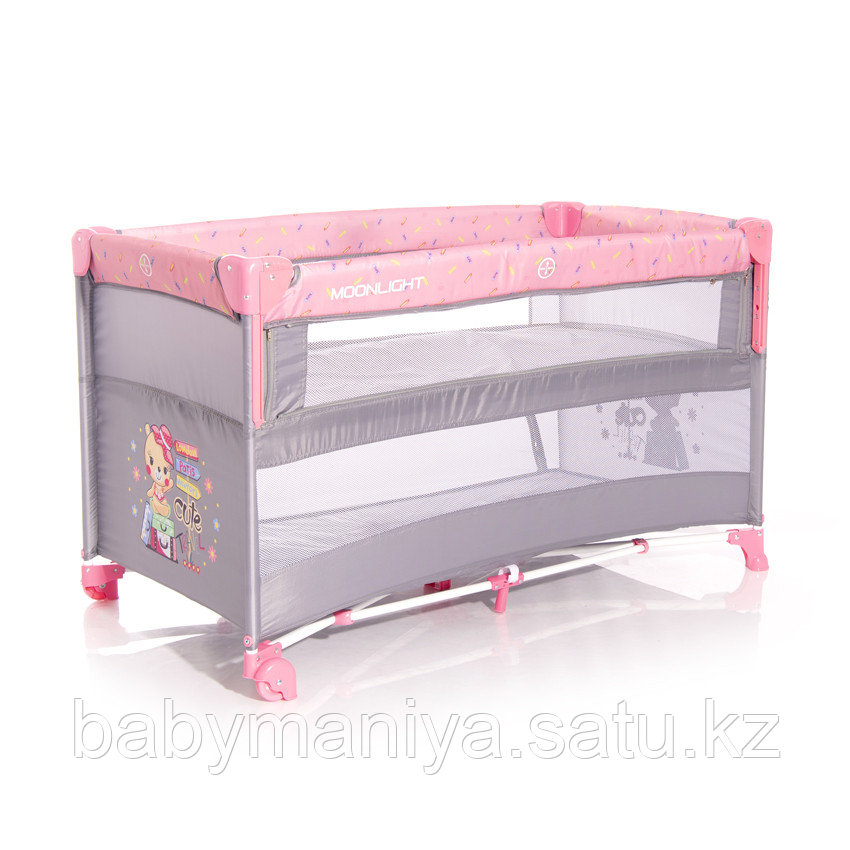 Детский манеж Lorelli Baby Cot UP and DOWN Розовый / Pink TRAVELLING 2046