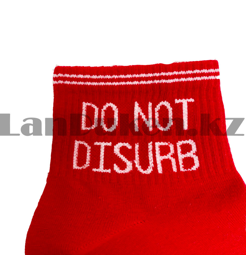 Носки женские хлопковые с надписью "Do not disurb" 37-42 размер Jieerli BH124 красные - фото 5 - id-p85699736