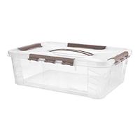 Ящик универсальный Restola 10 л с замком и ручкой, 390х290х124, прозрачный - 6 шт/уп