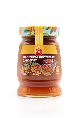 Облепиха Fine Life протертая с сахаром 350г, фото 2