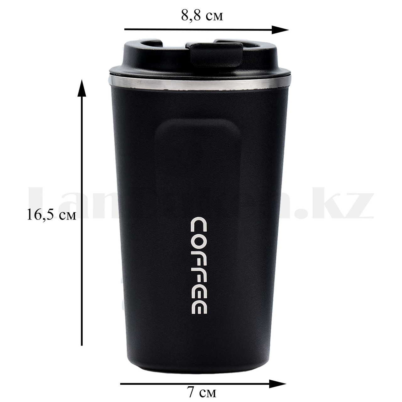 Термокружка с поилкой вакуумная двухслойная из нержавеющей стали для кофе "Coffee" 500 мл в ассортименте - фото 2 - id-p85673790