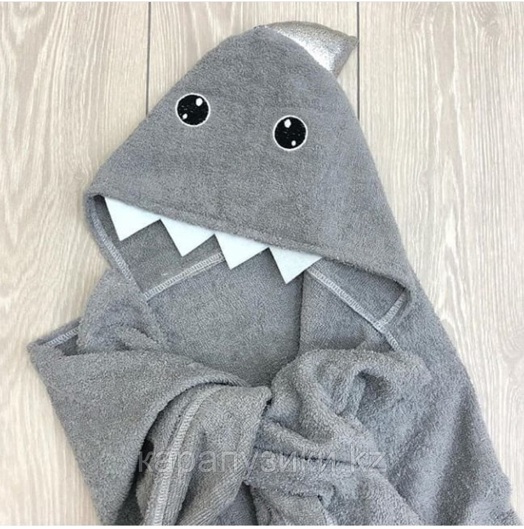 Пончо полотенце  серая акула