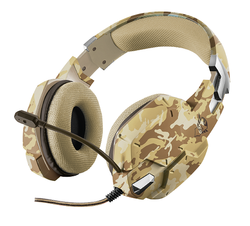 Наушники гарнитура игровая Trust GXT 322D CARUS HEADSET desert camo - фото 1 - id-p85738229