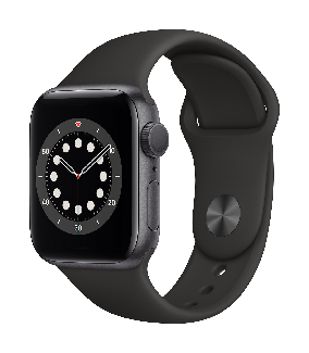 Смарт-часы Apple Watch Series 6 GPS, 40mm Space Gray Aluminium Case with Black Sport Band - Regular