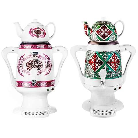 Самовар электрический с керамическим заварочным чайником NEWAL TEA SAMOVAR [4 л, 1800W] (Терракотовая) - фото 2 - id-p85741448