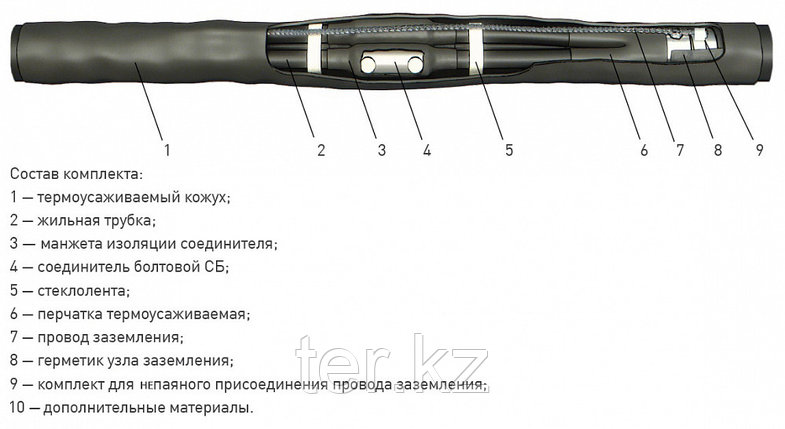 Соединительные термоусаживаемые кабельные муфты 3 СТП-10(25-50) с соединителями, фото 2