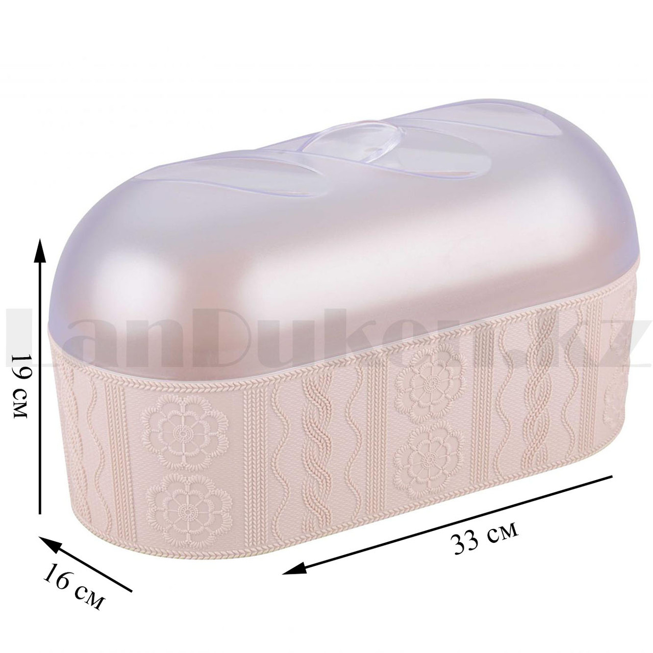 Хлебница для хранения хлебобулочных изделий "Меланж" пластиковая прозрачная крышка (розовая) - фото 2 - id-p85838336