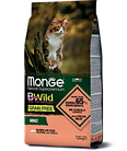 2072 Monge Bwild GF Cat Salmon, Монже, беззерновой корм для взрослых кошек с лососем, уп. 1,5кг.