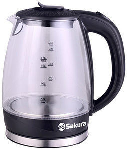Чайник электр SAKURA SA-2717BK (1.7) стекл подсв черный