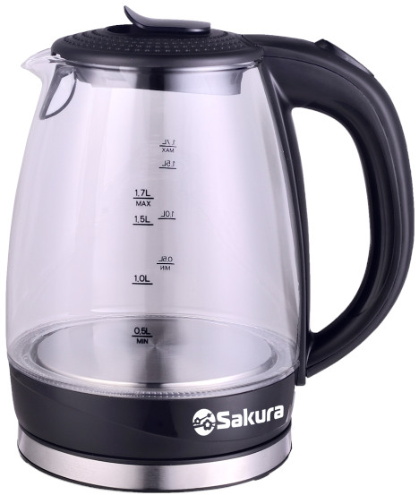 Чайник электр SAKURA SA-2717R (1.7) стекл подсв сочн арбуз