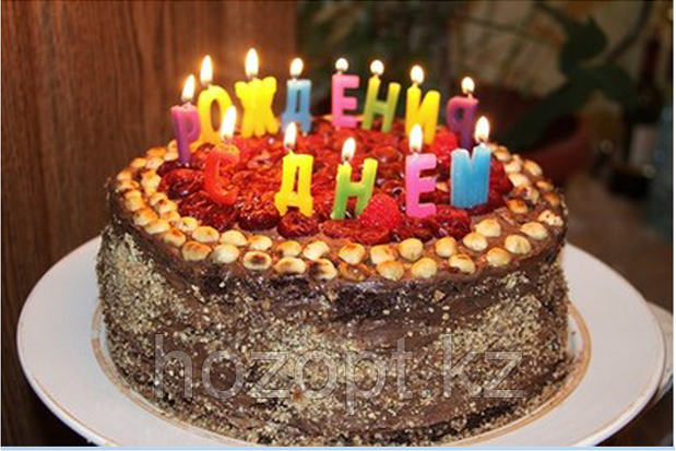 Свечи для торта "С Днем Рождения" ЦВЕТНЫЕ (на палочках) С5062