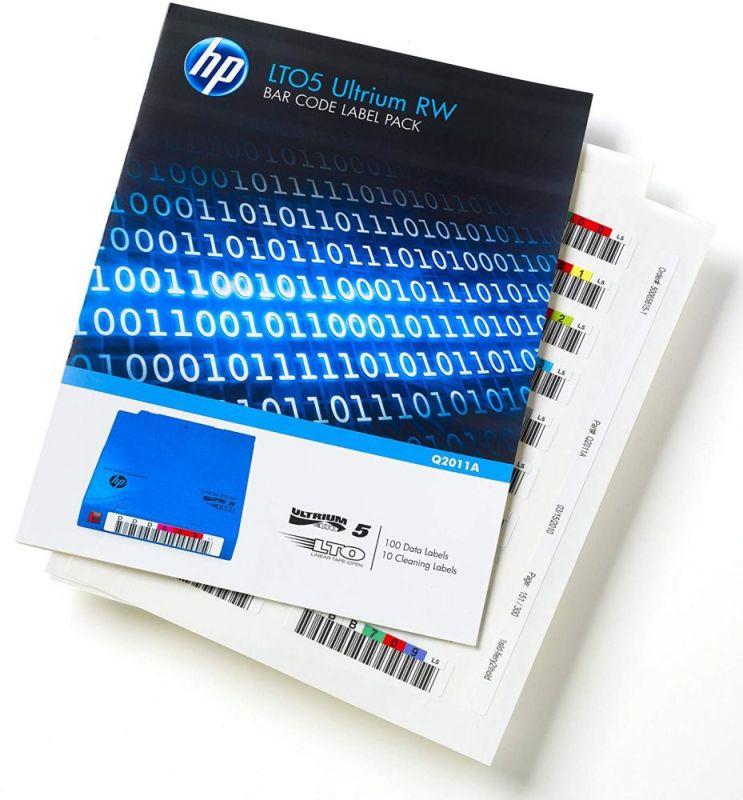 HPE Q2011A Набор наклеек для LTO5 Ultrium RW Bar Code Label Pack (100 Data Labels + 10 Cleaning Labels) - фото 1 - id-p85923362