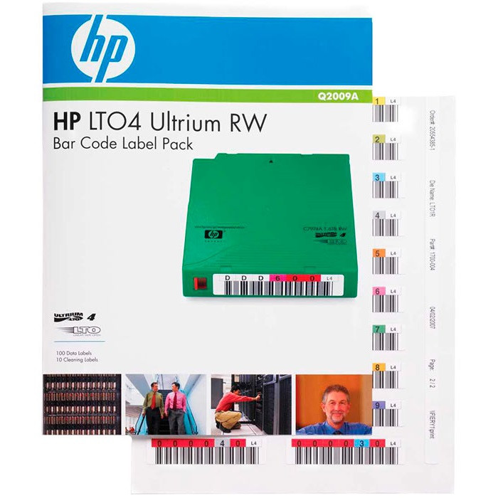 HPE Q2009A Набор наклеек для LTO-4 Ultrium Read/Write Bar Code Label Pack - фото 1 - id-p85923392
