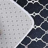 Набор ковриков для ванны и туалета Доляна «Сантра», 2 шт 40×50, 50×80 см, цвет чёрно-белый, фото 3