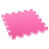 Детский коврик-пазл (мягкий), 9 элементов, толщина 1,8 см, цвет розовый, термоплёнка, фото 3