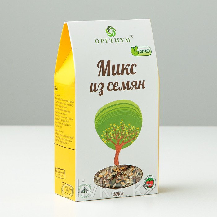Микс из семян: лён тёмный и светлый, кунжут тёмный и светлый, очищенные тыквенные семечки и ядра подсолнуха,