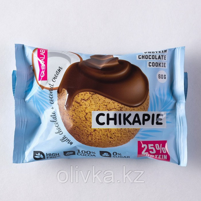 Протеиновое печенье в шоколаде CHIKALAB, с кокосовой начинкой, 60 г