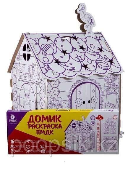 Картонный домик раскраска для детей "Алфавит + Русские сказки" ПМДК