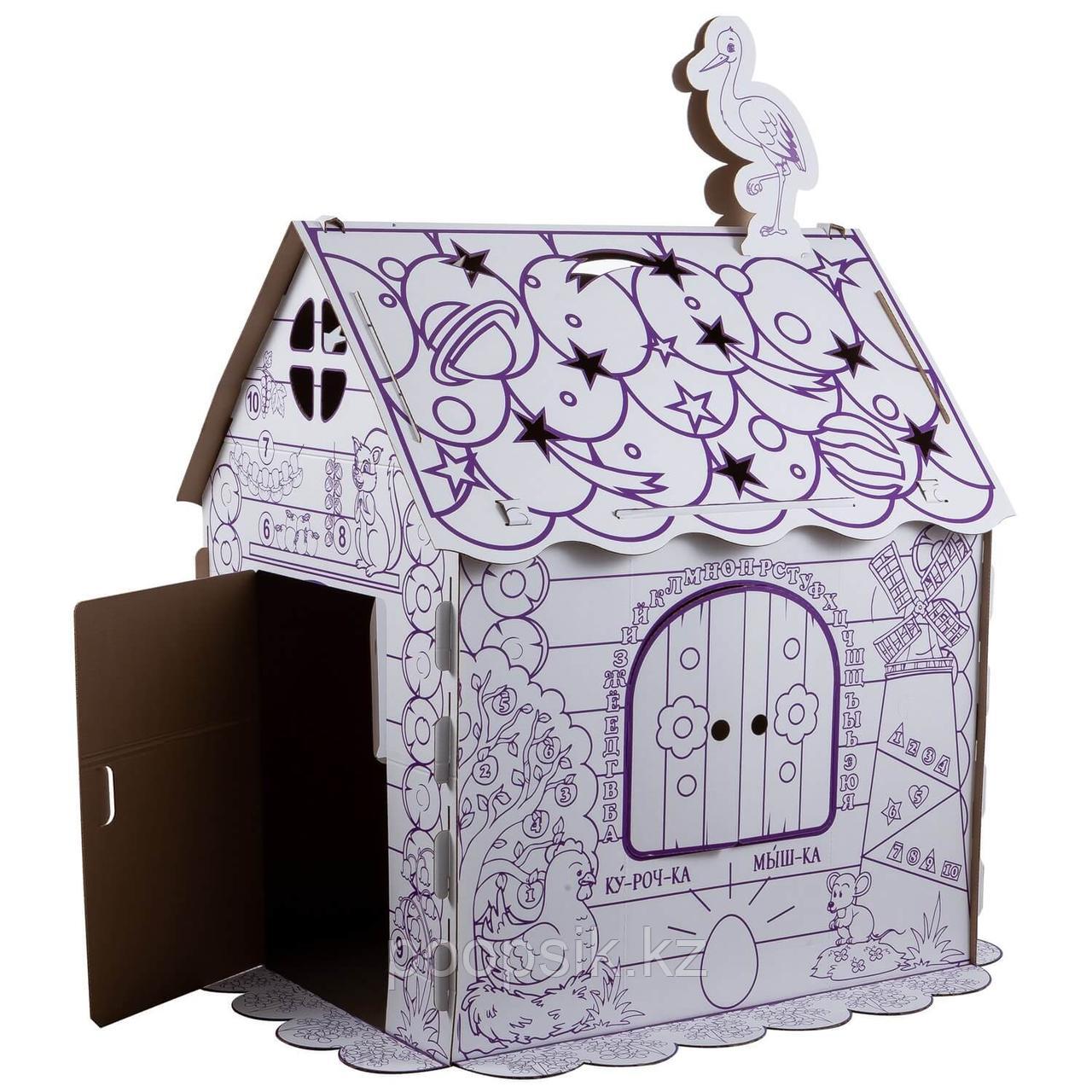 Картонный домик раскраска для детей "Алфавит + Русские сказки" ПМДК - фото 3 - id-p85931472