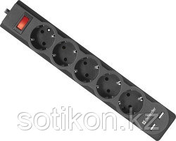 Сетевой фильтр Defender DFS 751 - 1,8 М, 2xUSB, 2.1A, 5 outlets, фото 2