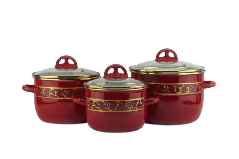 Набор посуды "Полонез", бордовый (Эмаль Магнитогорск, Россия), фото 1