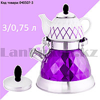 Набор чайный двойной чайник для кипячения воды со свистком и заварочный чайник с ситом Haus roland А-761Т