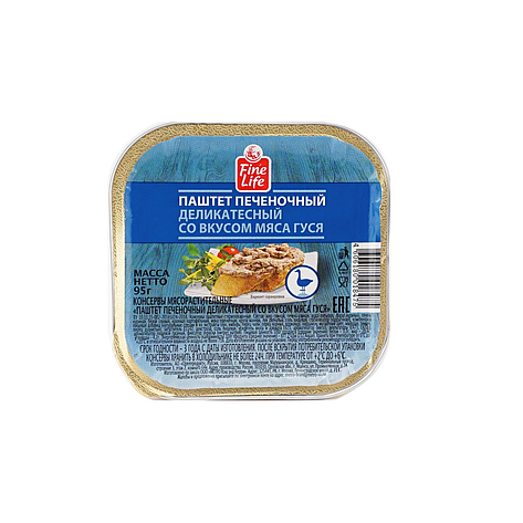 Паштет FINE LIFE со вкусом мясо гуся 95г, фото 2