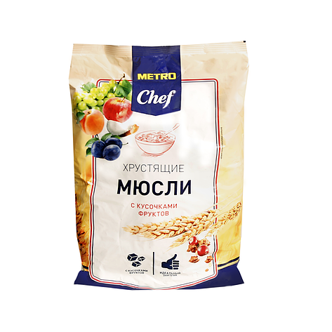 Мюсли Metro Chef с кусочками фруктов 1кг, фото 2