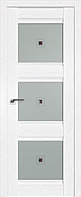Дверь Экошпон 4X Пекан белый, Узор матовое с коричневым фьюзингом(квадрат), 900