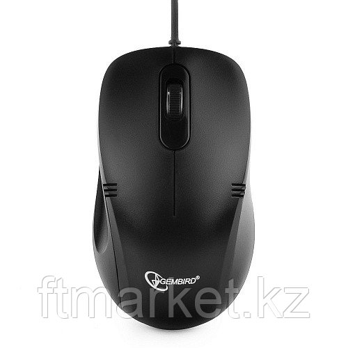 Мышь Gembird MOP-100, USB, черный, 2 кнопки+колесо кнопка, 1000 DPI, кабель 1.45-1.5м
