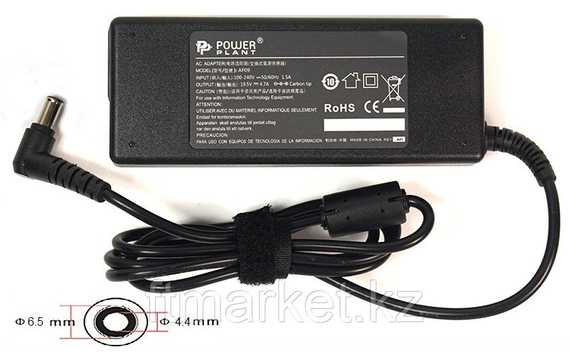 Блок питания для ноутбуков PowerPlant SONY 220V, 19.5V 92W 4.74A (6.5*4.4)