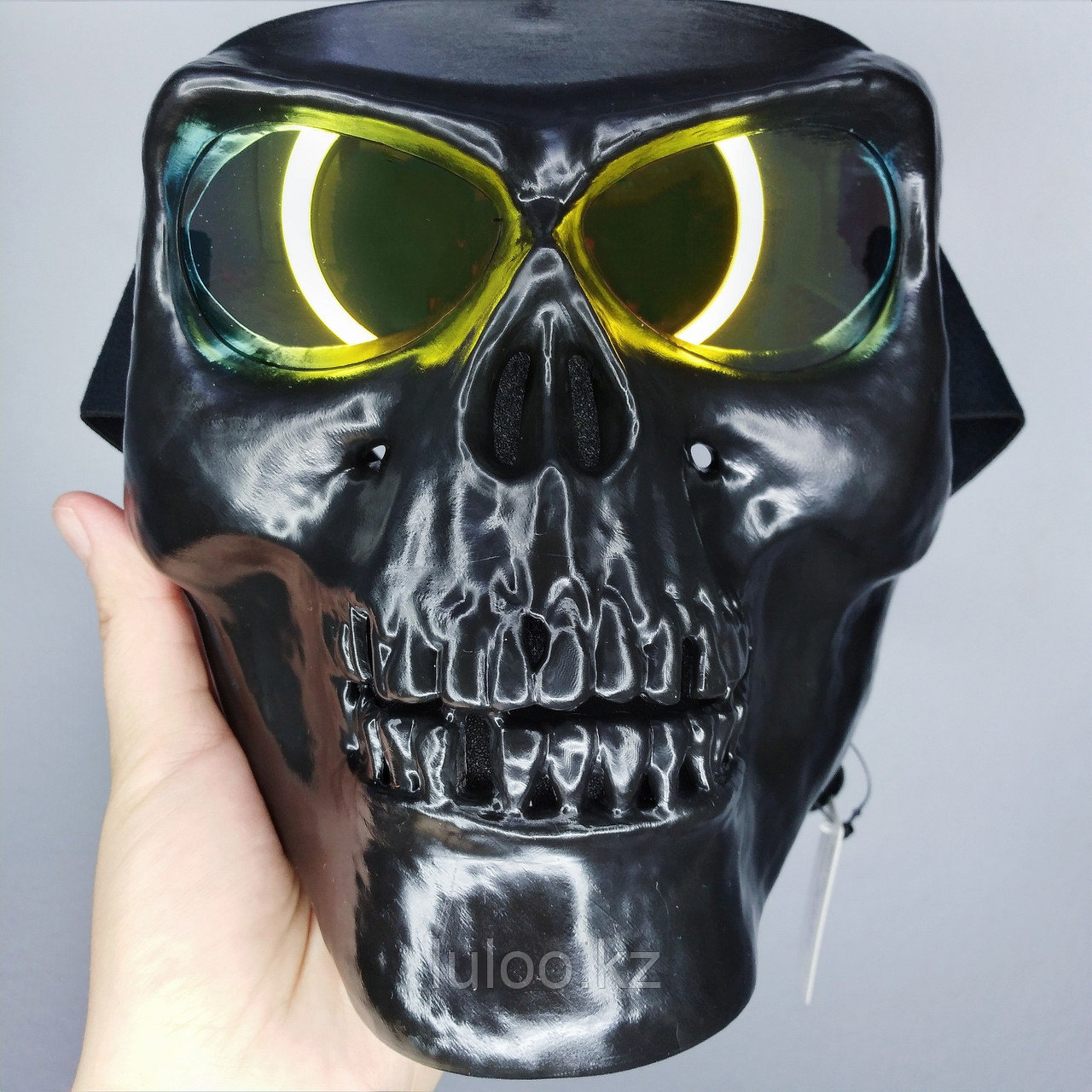 Мотоциклетная и горнолыжная маска с антибликом "Череп", чёрная.