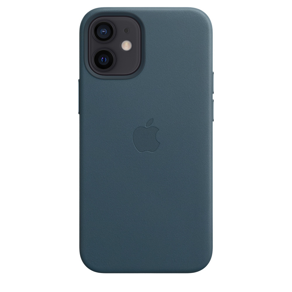 Кожаный чехол для IPhone 12 mini Leather Case with MagSafe - Baltic Blue