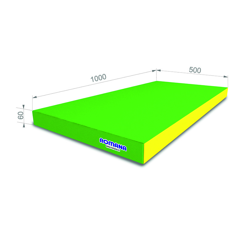 Romana Мягкий щит (мат) одинарный 1*0,5*0,06м светло-зелёныйжёлтый 5.000.06