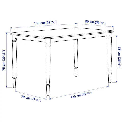 Стол обеденный ДАНДЭРЮД черный 130x80 см ИКЕА, IKEA - фото 4 - id-p86017808