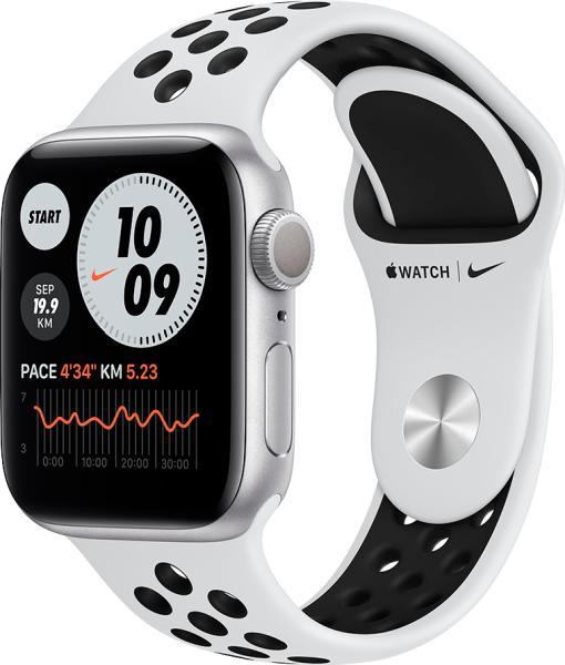 Смарт-часы Apple Watch Nike Series 6 GPS, 44mm Silver Aluminium Case with Pure Platinum/Black Nike Sport Band