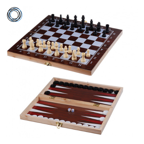 Шахматы шашки нарды деревянные Chess 3в1 48\48см