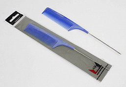 Расческа JF0031, хвостик металлический, цвет синий