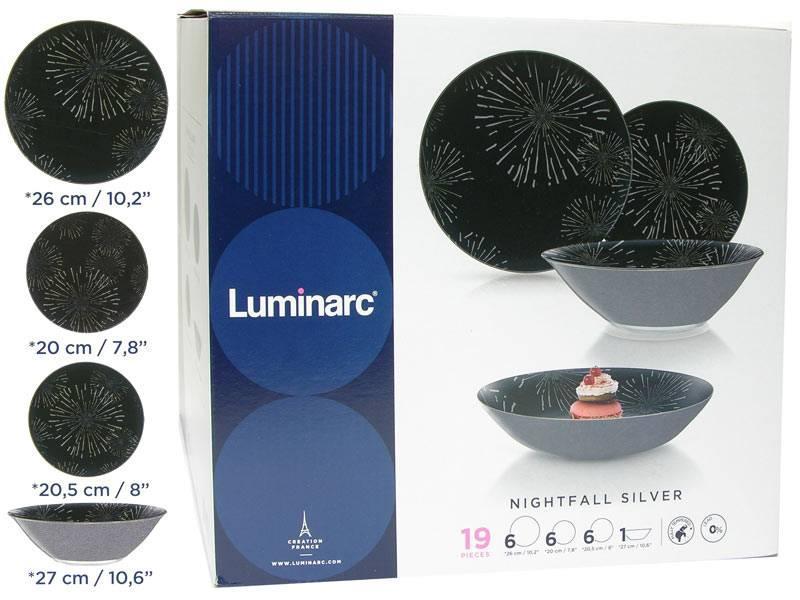 Столовый сервиз Luminarc Simply Nightfall Silver 46 предметов на 6 персон - фото 4 - id-p86027213