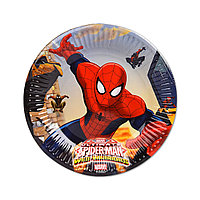 Тарелка праздничная  ВЕСЁЛАЯ ЗАТЕЯ  1502-4681  Spider-Man  Диаметр 20 см.  (8 шт. в пакете)  Бумажная