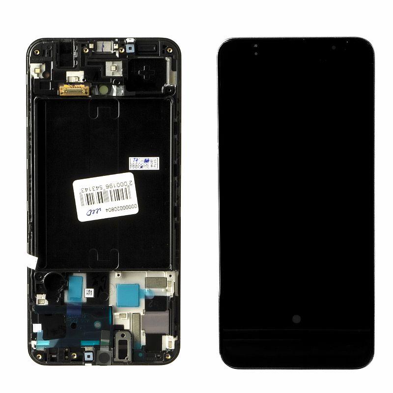 Дисплей Samsung Galaxy A50 A505 в сборе с рамкой Service Pack, Black